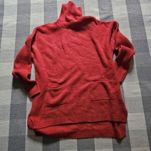 Milan Kiss RustTurtleneck Tunic Sweater Sz L